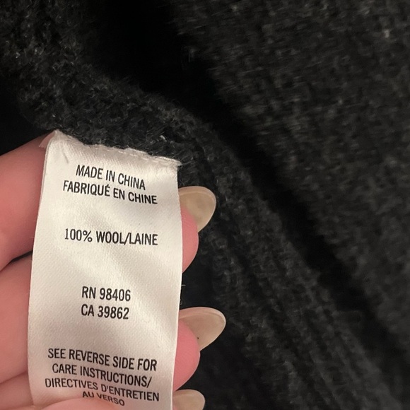 Theory large wool black open cardigan old money timeless sophisticated - Picture 3 of 3